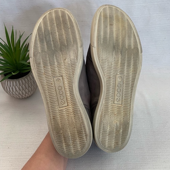 ECCO Soft Gray Leather Classic Long Lace Sneakers Men’s EU46 US12.5 - Picture 14 of 15